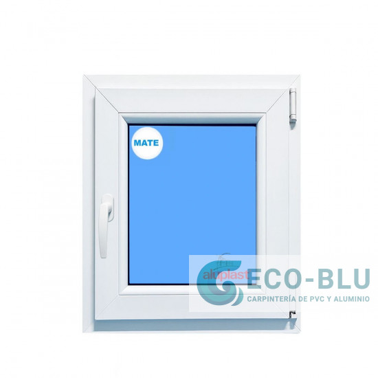 Janela Oscilo-batente 500X600 Direita Branco  Vidro Granulado