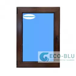Fenêtre PVC 700x1000 oscillo-battant Noyer Gauche Verre Transparent