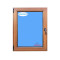 Ventana PVC 600x900 Roble Dorado Oscilobatiente Izquierda Vidrio Transparente