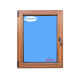 Ventana PVC 600x900 Roble Dorado Oscilobatiente Izquierda Vidrio Transparente
