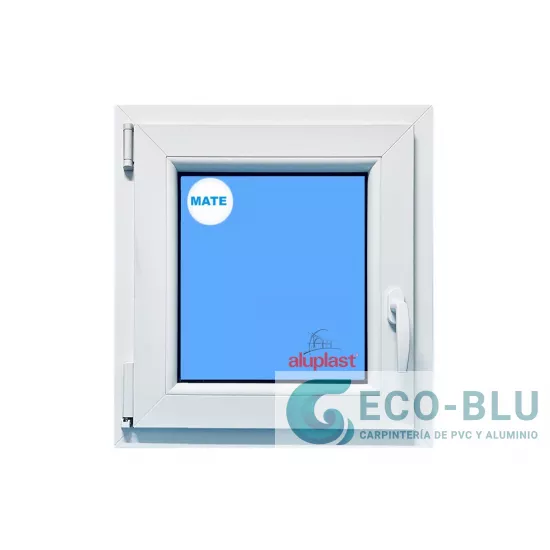 Ventana PVC 700x700 Blanca Oscilobatiente Izquierda Vidrio Mate