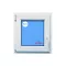 Ventana PVC 700x700 Blanca Oscilobatiente Izquierda Vidrio Mate