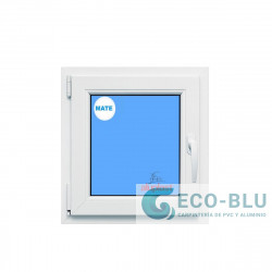 Ventana PVC 600x600 Blanca Oscilobatiente Izquierda Vidrio Mate