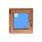 Ventana PVC 600x600 Roble Dorado Oscilobatiente Izquierda Vidrio Mate
