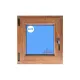 Ventana PVC 600x600 Roble Dorado Oscilobatiente Izquierda Vidrio Mate