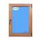 Ventana PVC 800x1000 Roble Dorado Oscilobatiente Derecha Vidrio Transparente