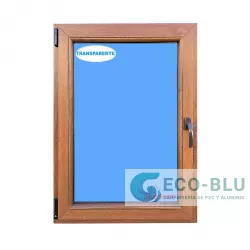 Finestra ad anta ribalta PVC 800x1000 Quercia Dorata  sinistra Vetro trasparente