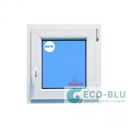 Finestra ad anta ribalta PVC 700x700 Bianco destra Vetro smerigliato