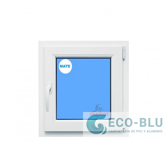 Janela Oscilo-batente 600X600 Direita Branco  Vidro Granulado