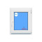 Ventana PVC 600x700 Blanca Oscilobatiente Derecha Vidrio Mate
