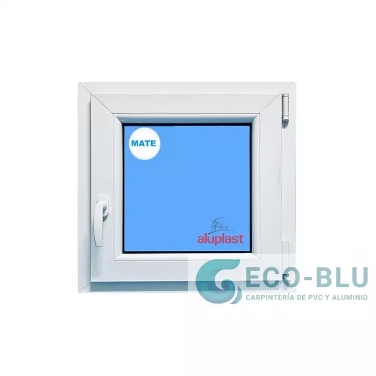 Ventana PVC 600x500 Blanca Oscilobatiente Derecha Vidrio Mate