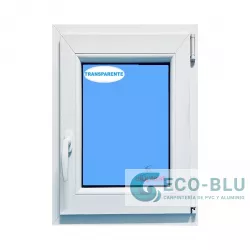 Ventana PVC 700x1000 Blanca Oscilobatiente Derecha Vidrio Transparente