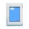 Ventana PVC 775x1075 Blanca Oscilobatiente derecha Vidrio Transparente