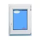 Ventana PVC 775x1075 Blanca Oscilobatiente derecha Vidrio Transparente