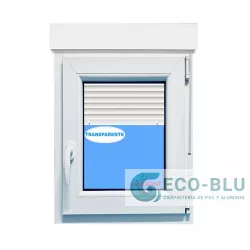 Finestra ad anta ribalta PVC 700x1155 Bianco destra Vetro trasparente con Tapparella