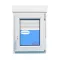 Ventana PVC 700x1155 Blanca Oscilobatiente Derecha con Persiana Vidrio Transparente