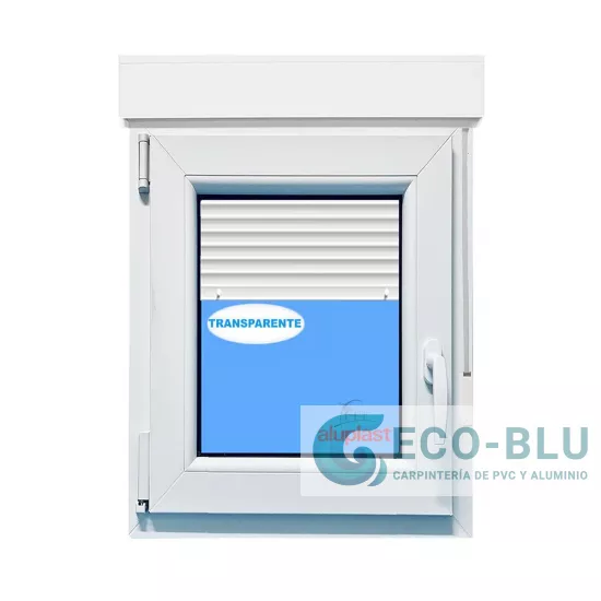 Finestra ad anta ribalta PVC 700x1155 Bianco sinistra Vetro trasparente con Tapparella