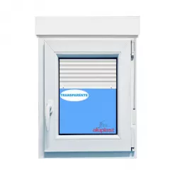 Finestra ad anta ribalta PVC 800x1155 Bianco destra Vetro trasparente con Tapparella