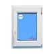 Ventana PVC 700x1000 Blanca Oscilobatiente Derecha Vidrio Mate