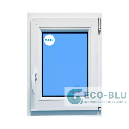 Ventana PVC 800x1000 Blanca Oscilobatiente Derecha Vidrio Mate