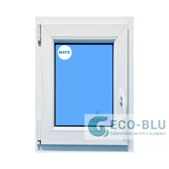 Ventana PVC 800x1000 Blanca Oscilobatiente Izquierda Vidrio Mate