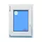 Ventana PVC 800x1000 Blanca Oscilobatiente Izquierda Vidrio Mate