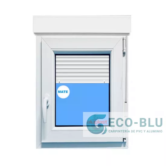 Janela Oscilo-batente 700X1155 Direita Branco  Vidro Granulado (com Estore)
