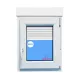 Ventana PVC 800x1155 Blanca Oscilobatiente Derecha con Persiana Vidrio Mate