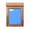 Ventana PVC 800x1155 Roble Dorado Oscilobatiente Derecha con Persiana Vidrio Transparente