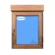 Ventana PVC 800x1155 Roble Dorado Oscilobatiente Derecha con Persiana Vidrio Transparente