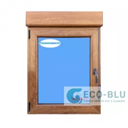 Finestra ad anta ribalta PVC 800x1155 Quercia Dorata sinistra Vetro trasparente con Tapparella