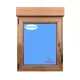 Ventana PVC 800x1155 Roble Dorado Oscilobatiente Izquierda con Persiana Vidrio Transparente