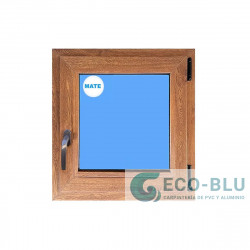 Fenêtre PVC 500x500 oscillo-battant Chêne doré Droite Verre opaque