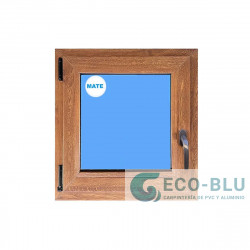 Finestra ad anta ribalta PVC 500x500 Quercia Dorata sinistra Vetro smerigliato
