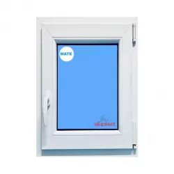 Ventana PVC 600x1000 Blanca Oscilobatiente Derecha Vidrio Mate