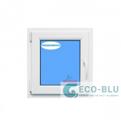 Ventana PVC 900x900 Blanca Oscilobatiente Izquierda Vidrio Transparente