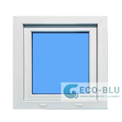 Ventana PVC 900x900 Blanca Oscilobatiente Izquierda Vidrio Transparente