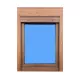Ventana PVC 800x1155 Roble Dorado Oscilobatiente Izquierda con Persiana Vidrio Transparente