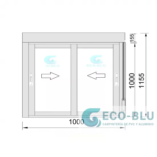 Janela de Correr 1000X1155 (com Estore) Branco Vidro Transparente
