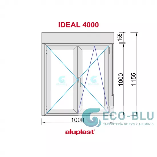 Windows Pvc Tilt and Turn 1000x1155 Double Golden Oak Glass Clear with Roller shutters