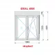 Ventana PVC 1000x1355 Blanca 2 Hojas Oscilobatiente con Persiana Vidrio Transparente