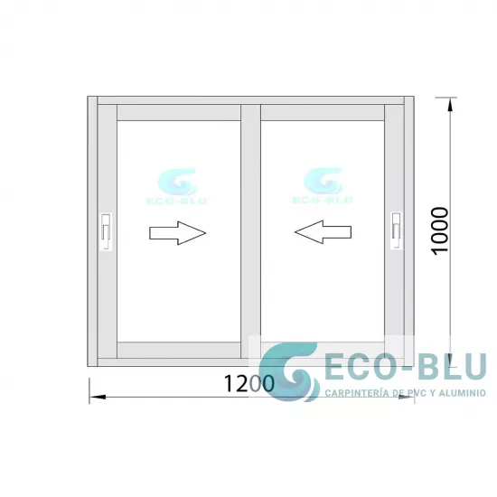 Janela de Correr 1200X1000 Branco Vidro Transparente