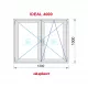 Ventana PVC 1200x1000 Blanca 2 Hojas Oscilobatiente Vidrio Transparente