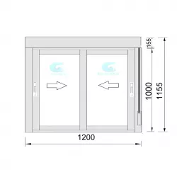 Fenêtre coulissante Pvc 1200x1155 Chêne doré avec Volet roulant Verre Transparent