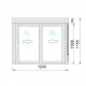 Sliding Window Pvc 1200x1155 White Glass Clear with Roller shutters
