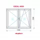 Janela  Oscilo-batente 1200x1200 Branco 2 Folhas Vidro Transparente
