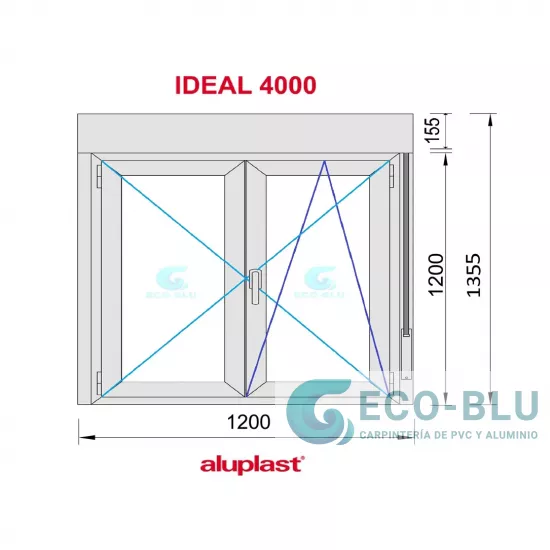 Windows Pvc Tilt and Turn 1200x1355 Double White Glass Clear with Roller shutters