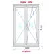 Porta-janela Oscilo-batente 1200X2100 2F Branco Vidro Transparente Maçaneta Interior