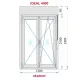 Balcony door Pvc 1200x2285 Ttilt & turn Double  White Glass Clear with Roller shutters Door Handle Indoor