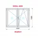 Ventana PVC 1400x1000 Blanca 2 Hojas Oscilobatiente Vidrio Transparente